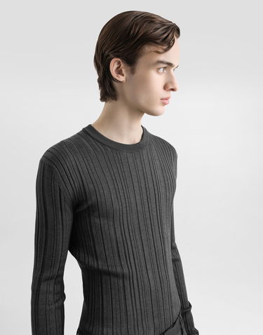 Sveter Dolce & Gabbana Dolce & Gabbana Silk Crewneck Pullover Šedá | GXX22TJBSN6N0542, 3