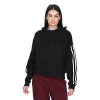 Cropped Striped Sleeve Drawstring Hoodie