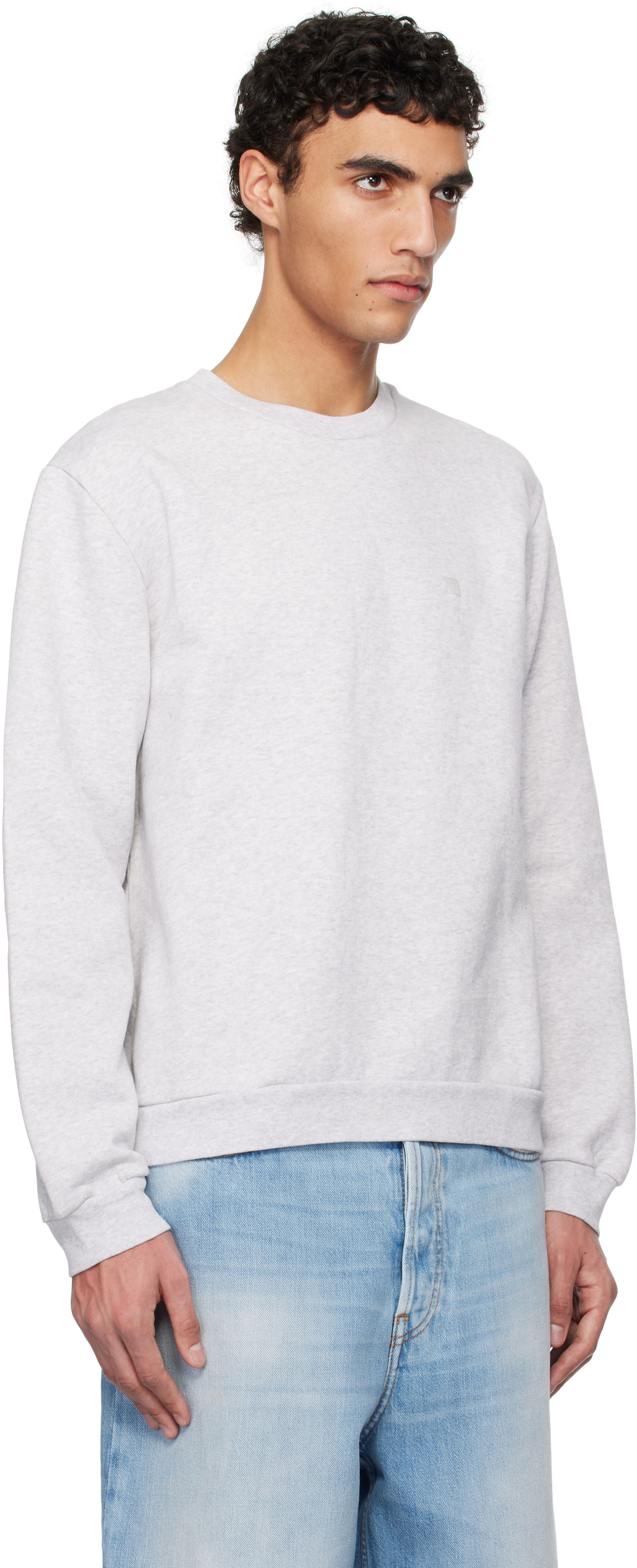 Sveter Acne Studios Acne Studios Crew Neck Fleece Sweatshirt Šedá | CI0186-, 1
