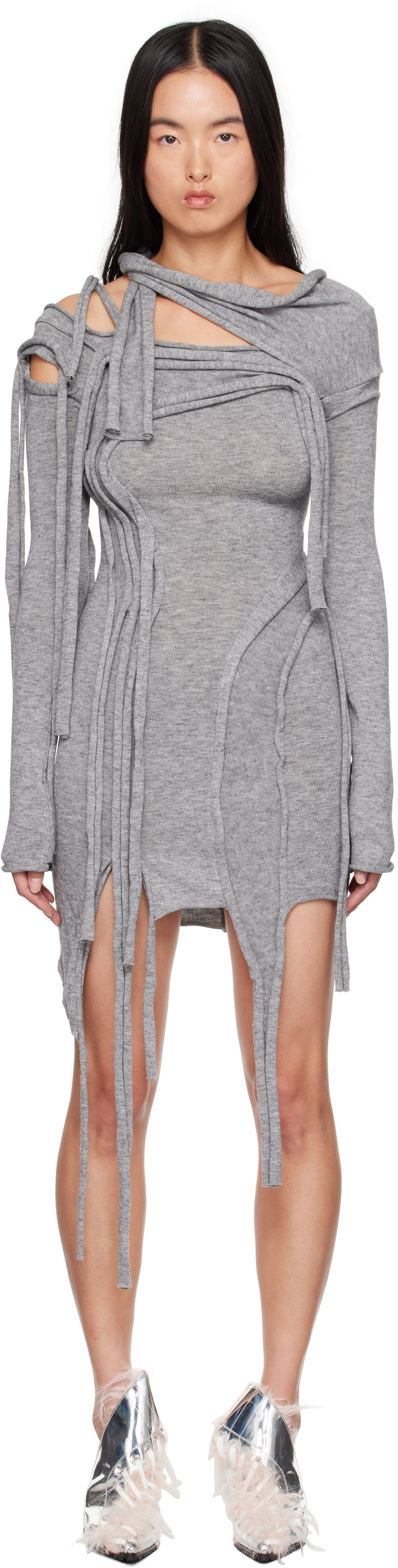 Šaty Ottolinger Ottolinger Strappy Knit Minidress Šedá | 2204030111, 0