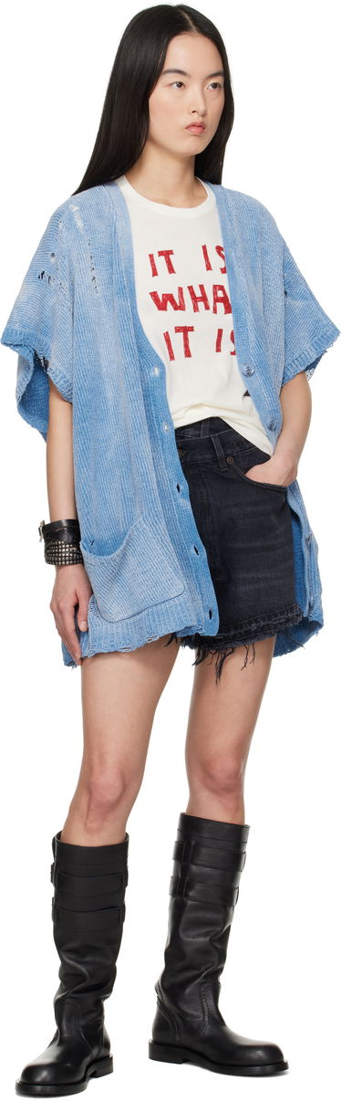 Sveter R13 R13 Distressed Boxy Cardigan Modrá | R13WY285-Y203B, 3