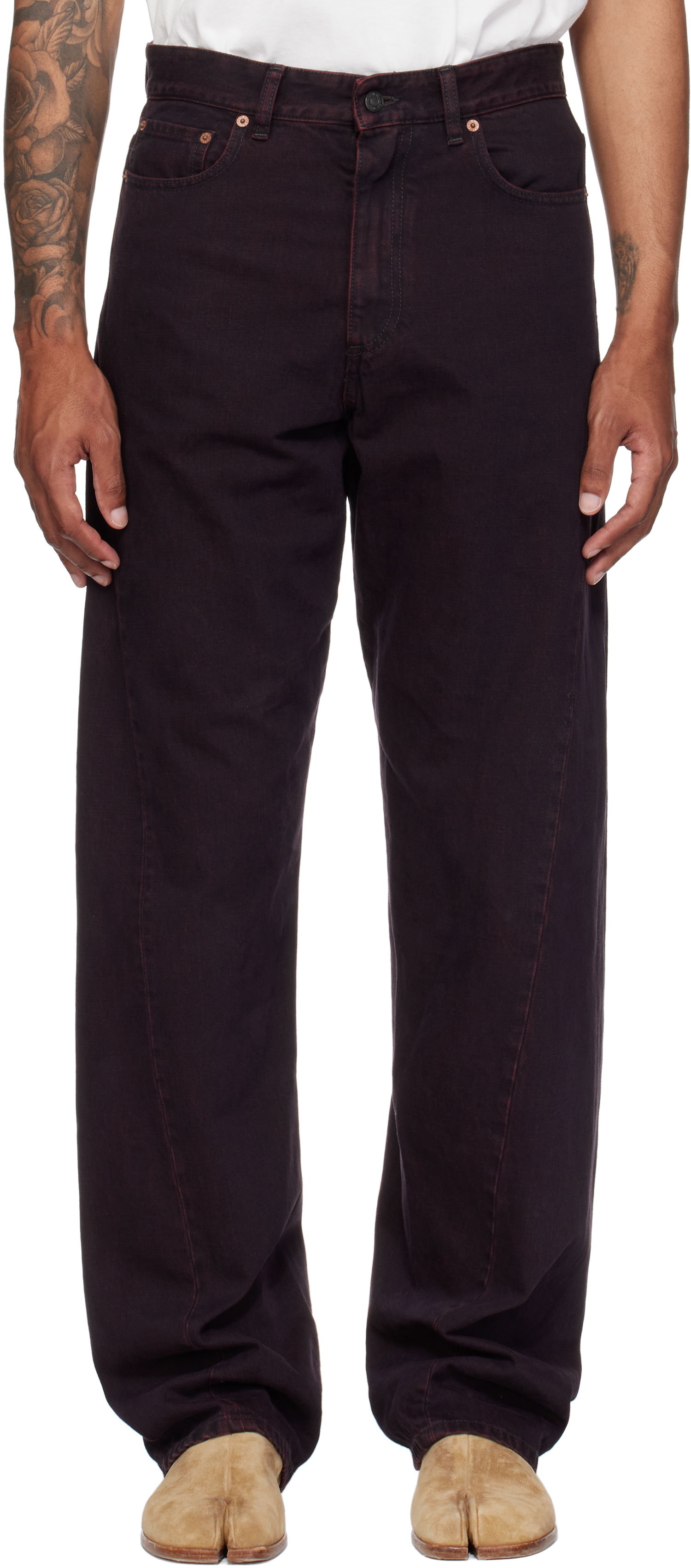 Džínsy Maison Margiela MM6 Maison Margiela Twisted Seam Jeans Vínová | SH0LA0024 M30032, 0