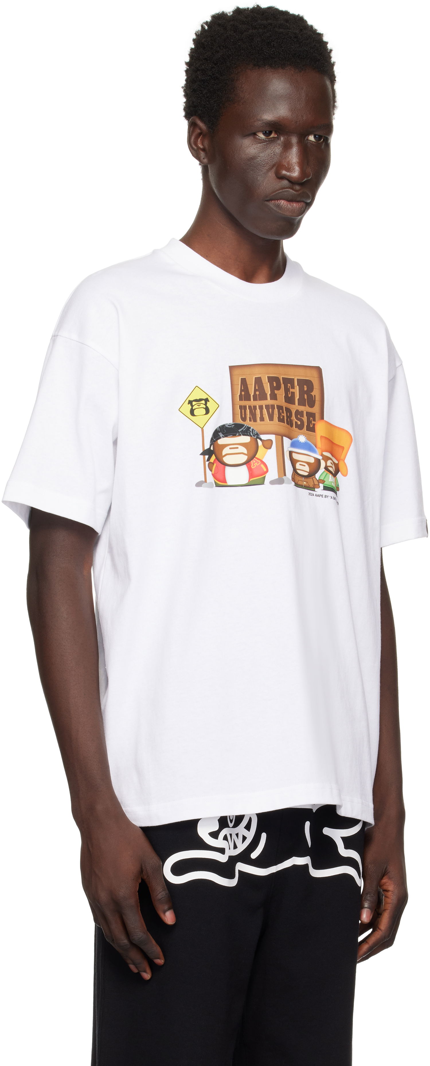 Tričko AAPE by A Bathing Ape AAPE by A Bathing Ape 'AAPER Universe' Graphic T-Shirt Biela | AAPTEM1573XXNWHX, 1