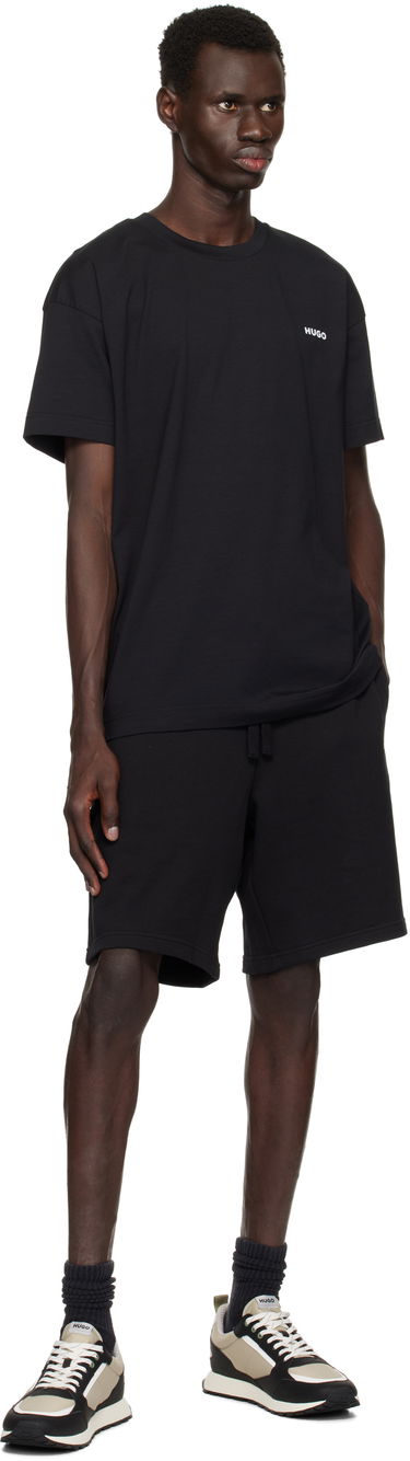 Tričko BOSS Hugo Stretch Cotton Logo T-Shirt Čierna | 50534163, 3
