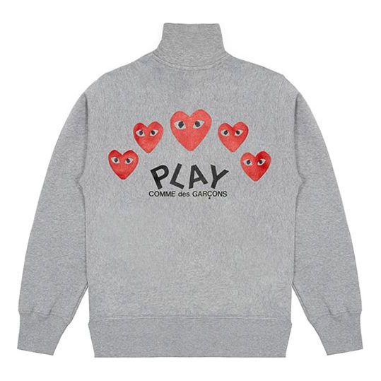 Mikina Comme des Garçons COMME des GARCONS PLAY 5 Hearts Full Zip Jacket Šedá | AZ-T251-051-1, 0