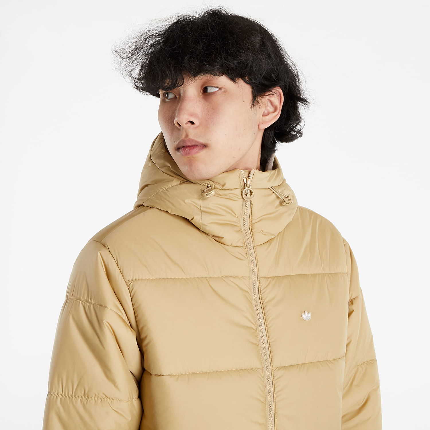 Prešívaná bunda adidas Originals Hooded Puffer Béžová | H13556, 1