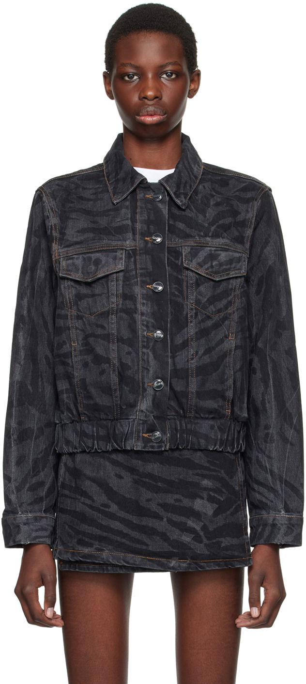 Bunda GANNI Black Lazer Denim Jacket Čierna | J1484, 0
