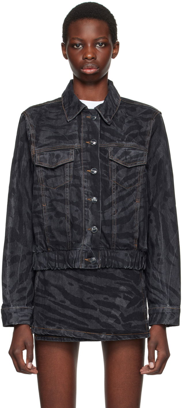 Bunda GANNI Black Lazer Denim Jacket Čierna | J1484