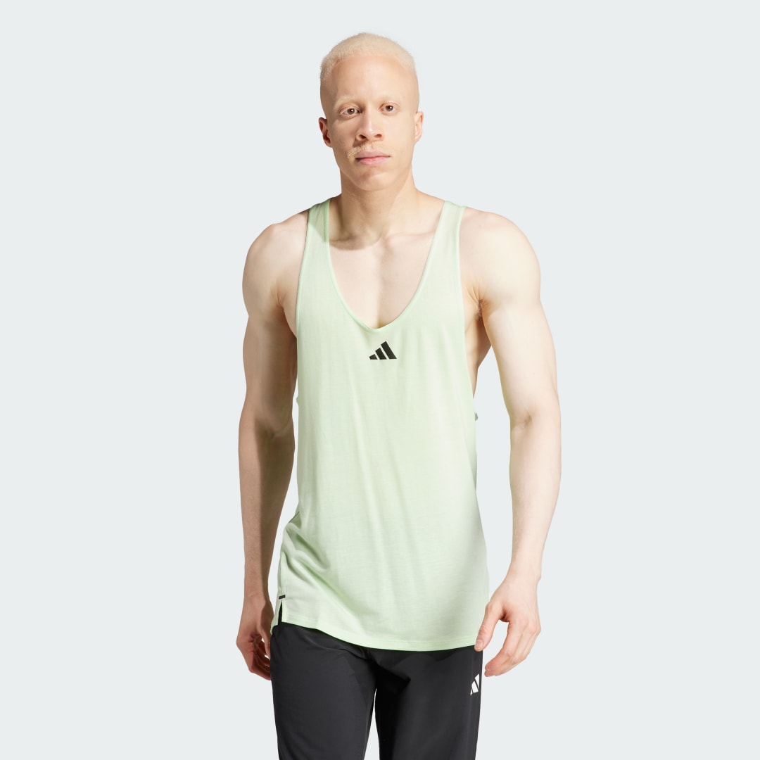 Tielko adidas Performance Workout Stringer Tank Top Zelené | IS3367, 1