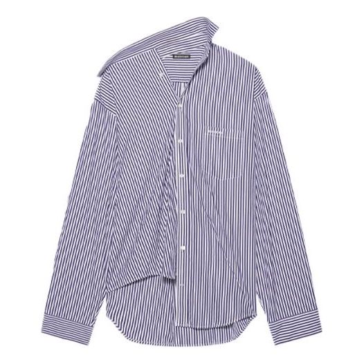 Košeľa Balenciaga Balenciaga FW21 Striped Long Sleeve Shirt Fialová | 663034TIM368502, 0
