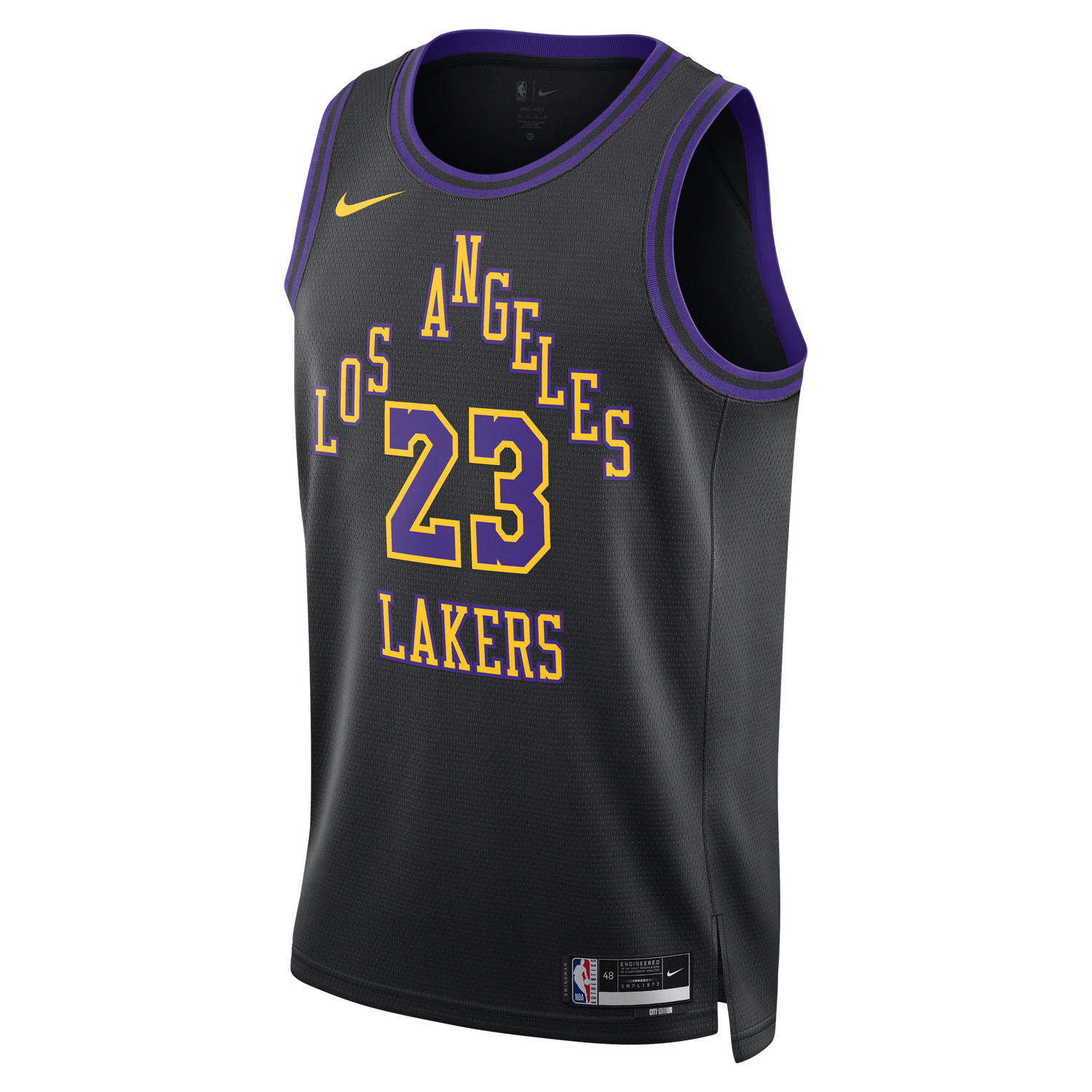 Dres Nike Dri-FIT NBA Swingman Lebron James Los Angeles Lakers City Edition 2023/24 Jersey Čierna | DX8506-012, 0