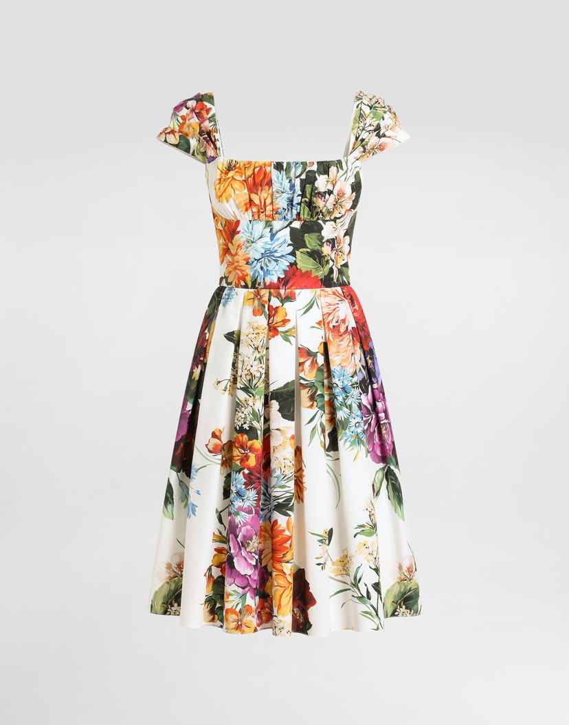 Šaty Dolce & Gabbana Flower Bouquet-print Poplin Dress Rôznofarebný | F6TVKTHS5TRHA5PC