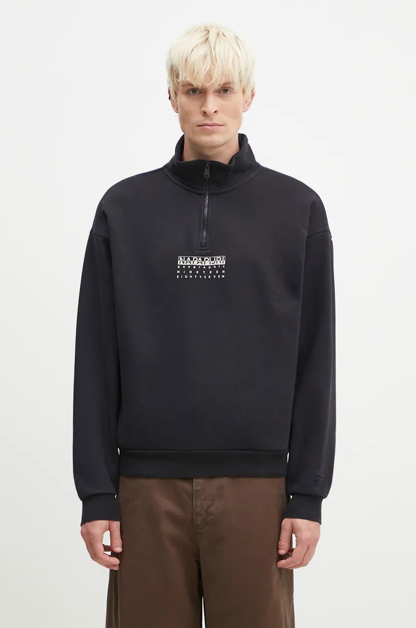 Mikina Napapijri Sweatshirt With Print Čierna | NP0A4I6N9411