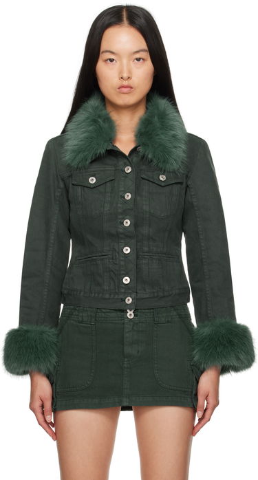 Bunda GUIZIO Guizio Ares Faux Fur Denim Jacket Zelené | F24701W100, 0
