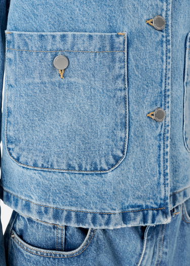 Bunda AXEL ARIGATO Collarless Denim Jacket Modrá | A3051001, 5
