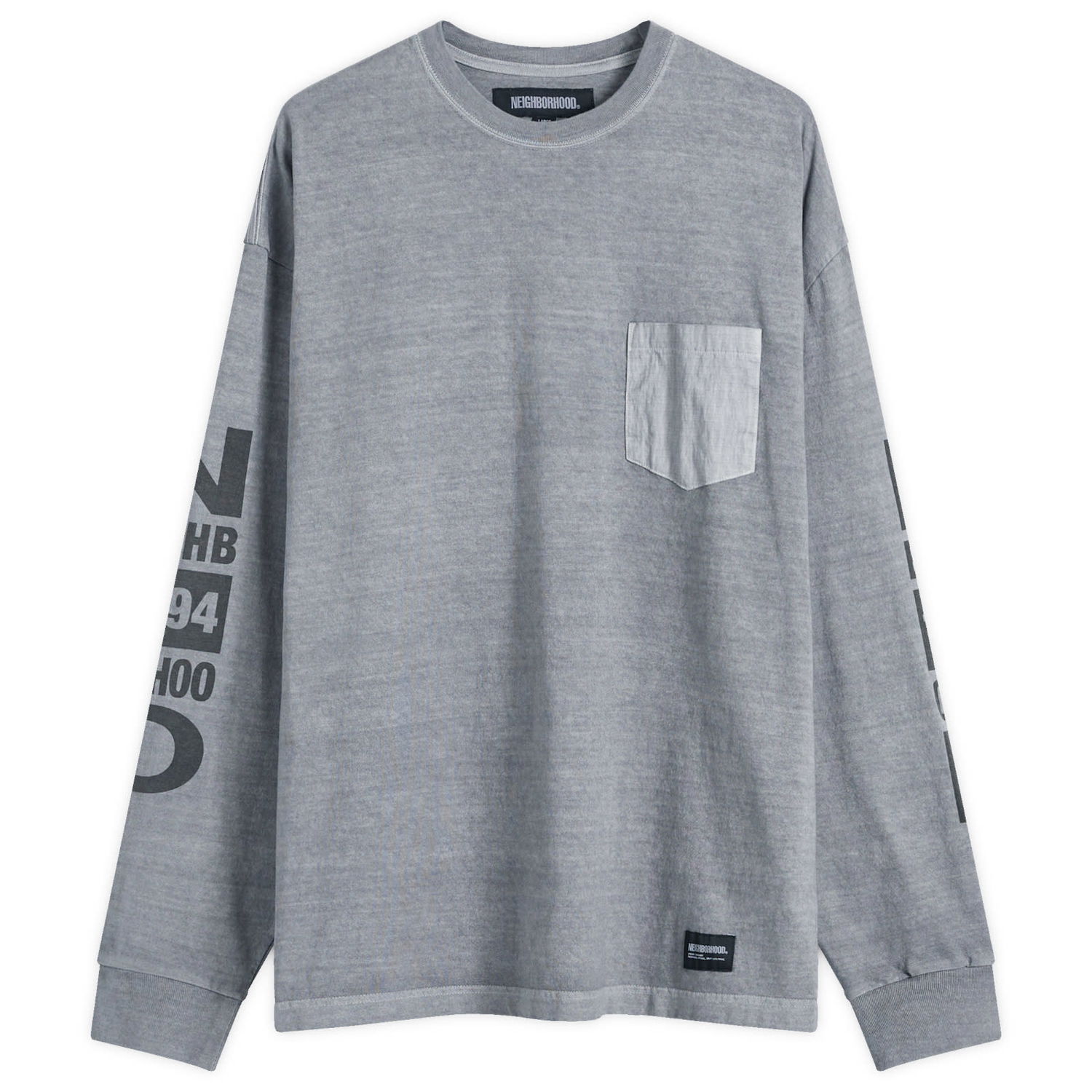 Tričko Neighborhood Long Sleeve T-Shirt Grey, Size Large Šedá | 242UNNH-CSM03-GRY, 0