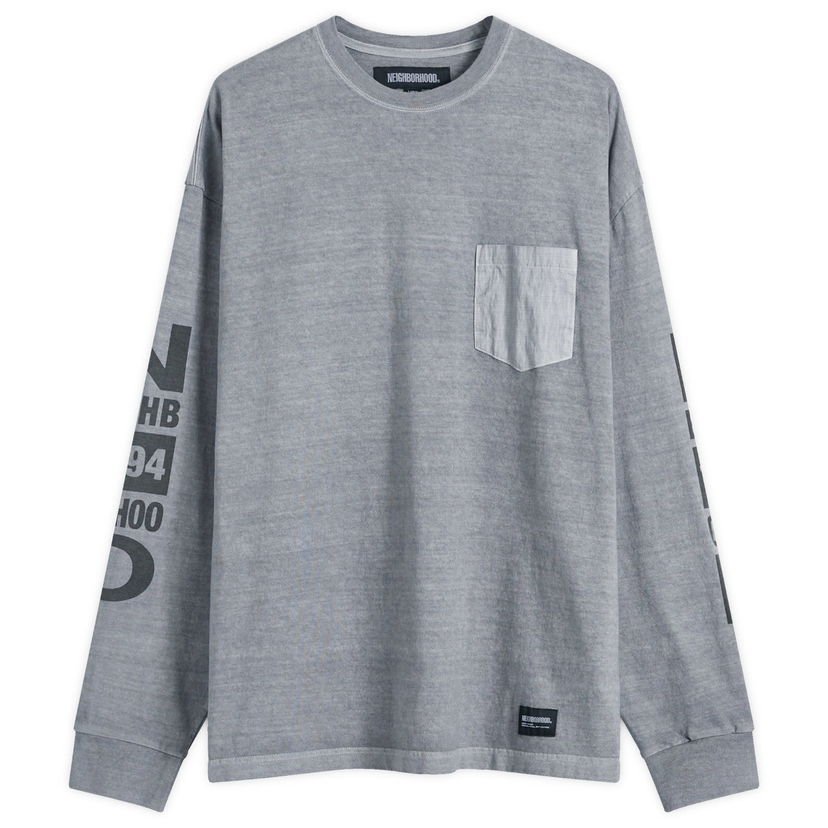 Tričko Neighborhood Long Sleeve T-Shirt Grey, Size Large Šedá | 242UNNH-CSM03-GRY