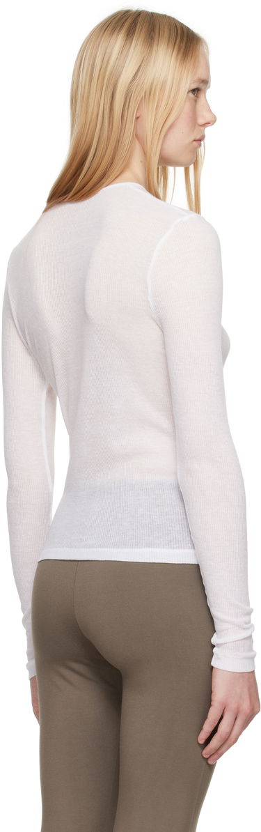 Tričko SKIMS SKIMS Sheer Cotton Long Sleeve T-Shirt Biela | TP-LST-4270, 2
