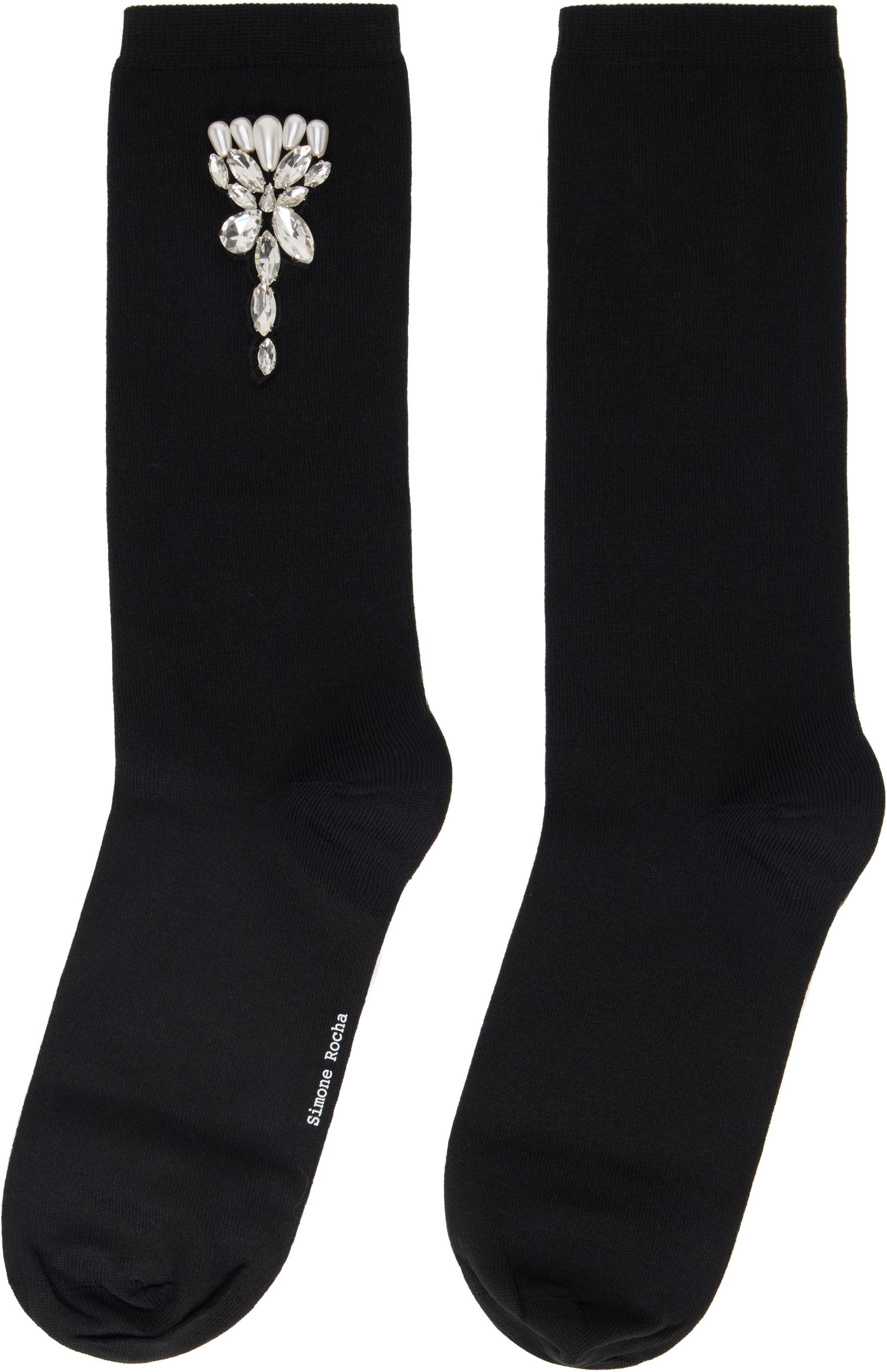 Ponožky Simone Rocha Simone Rocha Embellished Carnation Socks Čierna | SOCK 58 0639, 1