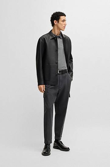 Polo tričko BOSS BOSS Cotton-Blend Polo Shirt Šedá | 50531949, 1