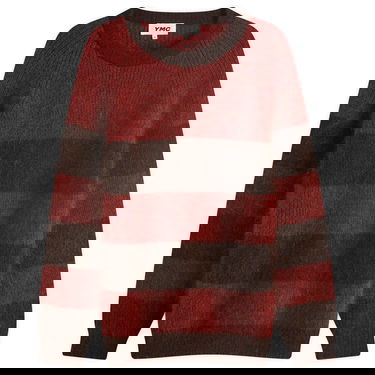 Sveter YMC Suedehead Stripe Knit Červená | P8XAP-60, 0
