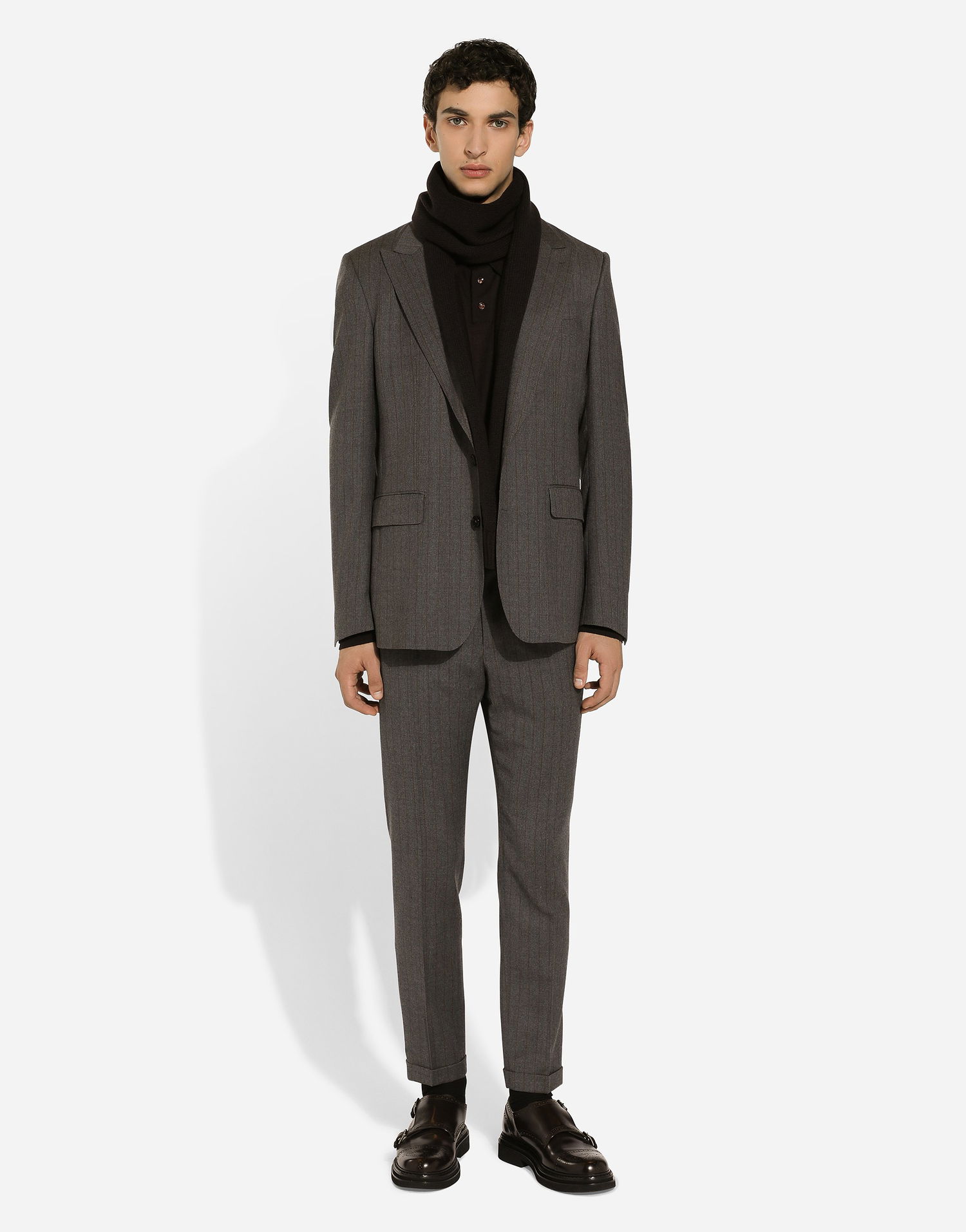 Bunda Dolce & Gabbana Dolce & Gabbana Single-Breasted Pinstripe Flannel Jacket Šedá | G2TV4TFRBDFS8051, 1