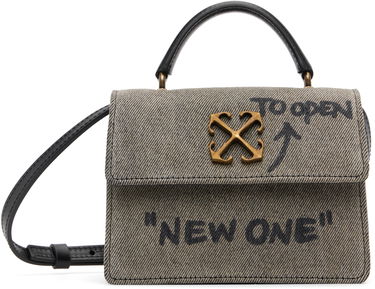 Kabelka Off-White Jitney Baby Quote Denim Bag with Crossed Arrows Hardware Šedá | OWNP063F25DEN0011110, 0