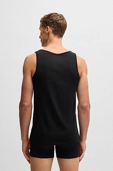 Tielko BOSS BOSS Three-Pack of Cotton Underwear Vests Navy | 50532476, 1