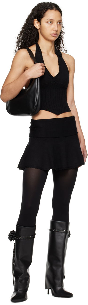 Tielko GUIZIO Guizio Alacant Halter Knit Top Čierna | R24606S020, 3