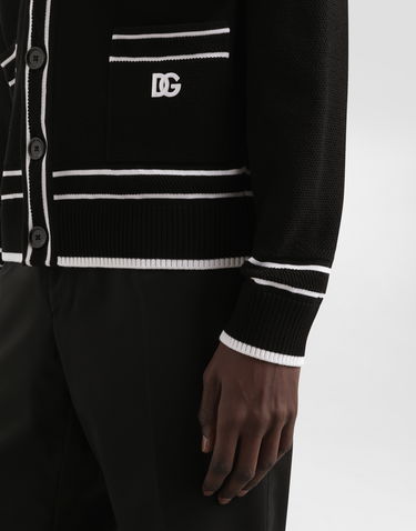 Sveter Dolce & Gabbana Dolce & Gabbana Oversized Cotton Piqué Cardigan Čierna | GXV13ZJBCGYN0000, 3
