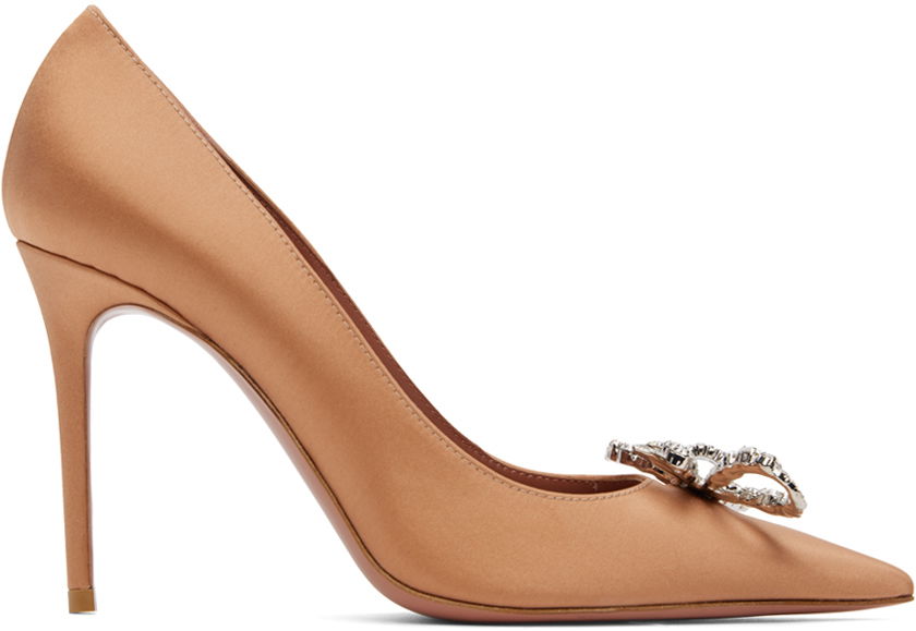 Tenisky a topánky Amina Muaddi Satin Pumps With Crystal Embellishment Hnedá | ROSIE PUMP CL SATIN, 0