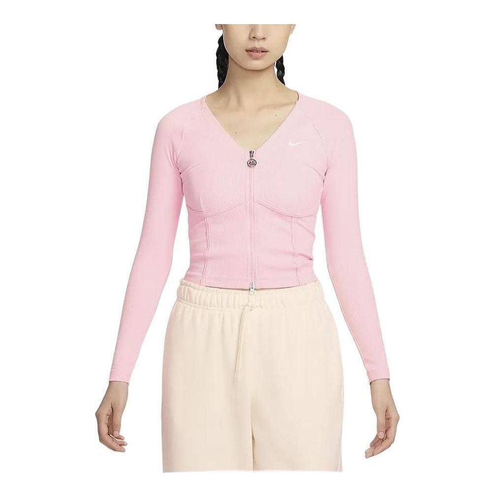 Crop Top Nike Sportswear V-Day Long-Sleeve Full-Zip Top Ružová | HF1133-631, 0