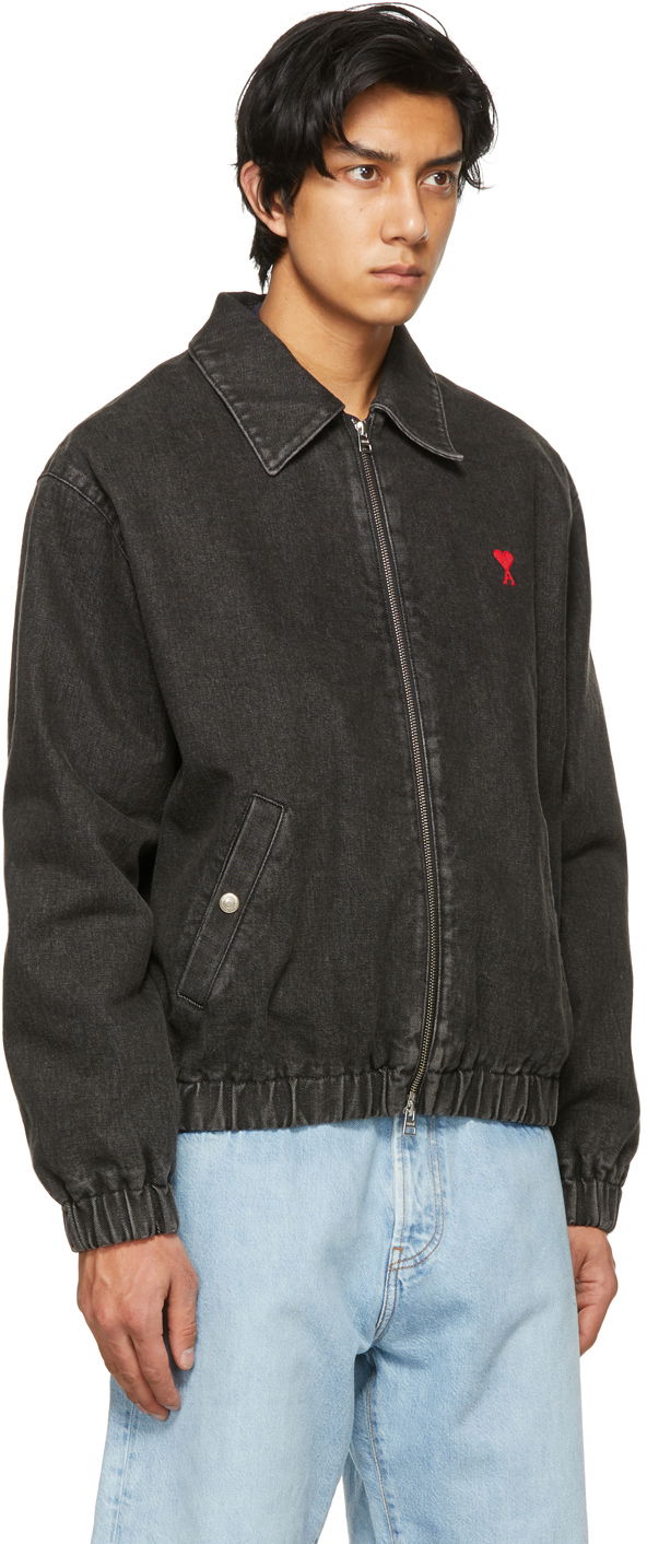 Bunda AMI AMI Paris de Cœur Denim Jacket Čierna | E21HOW013.611, 1
