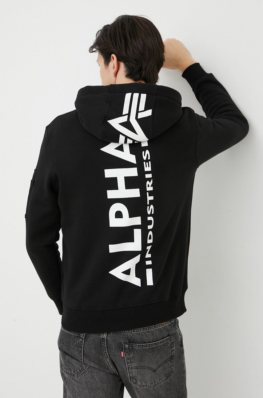 Mikina Alpha Industries Logo Hoodie Čierna | 178318.03, 0