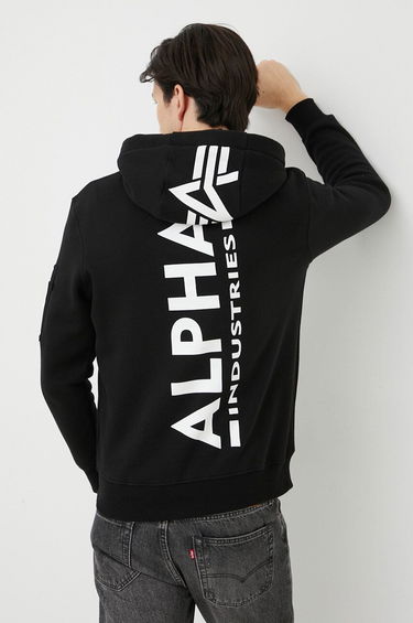 Mikina Alpha Industries Logo Hoodie Čierna | 178318.03, 0