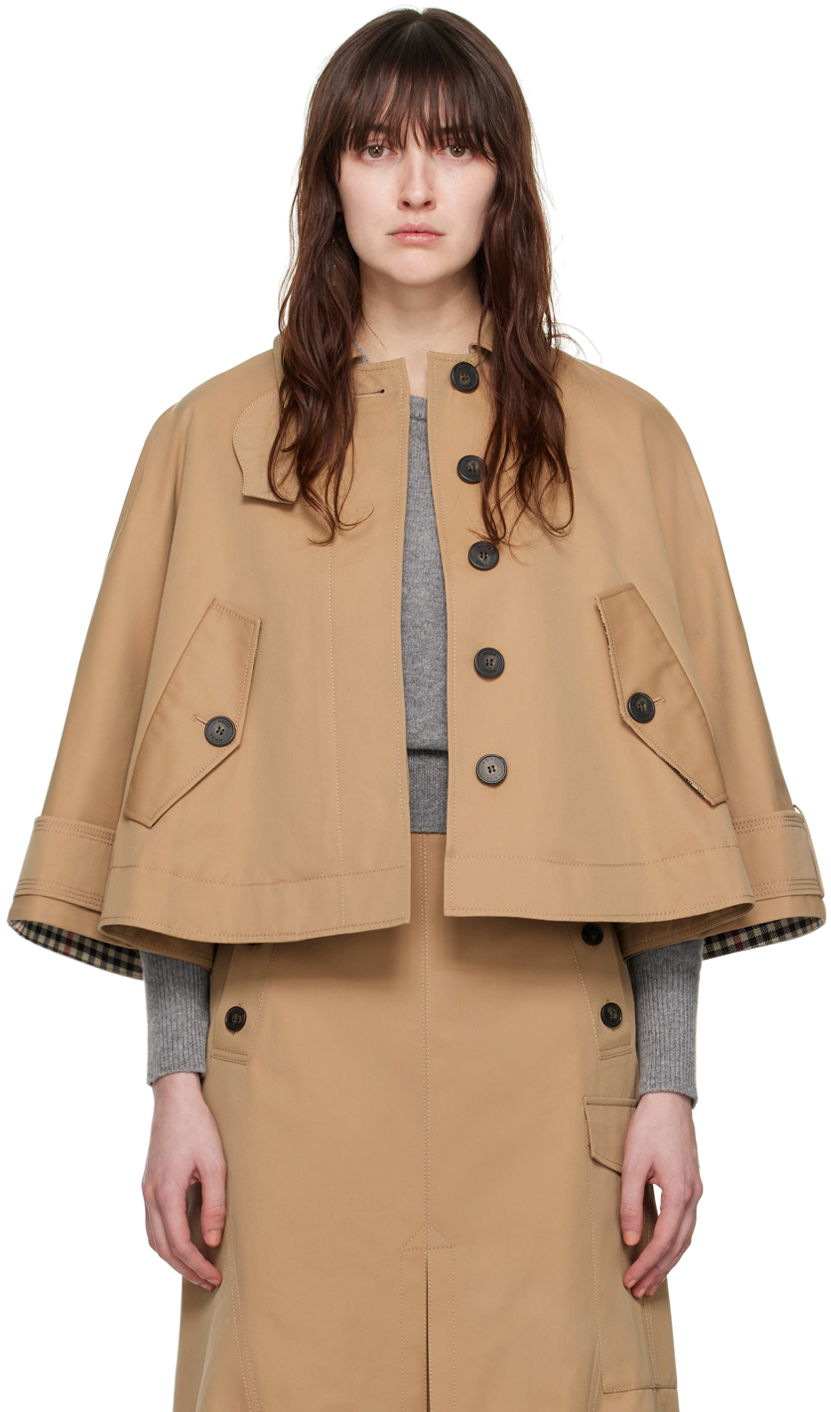 Bunda Erdem Erdem Cropped Trench Coat Béžová | PS24_R1J1_CACT, 0