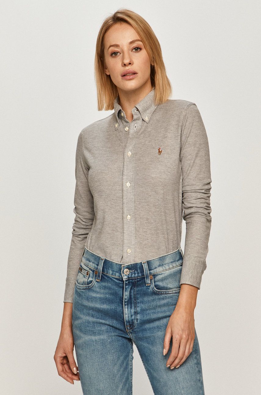 Košeľa Polo by Ralph Lauren Cotton Shirt Šedá | 211664427021, 0