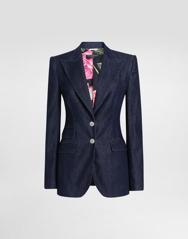 Bunda Dolce & Gabbana Dolce & Gabbana Turlington Single-Breasted Denim Jacket Modrá | F29Z8DG8MR3S9001, 0