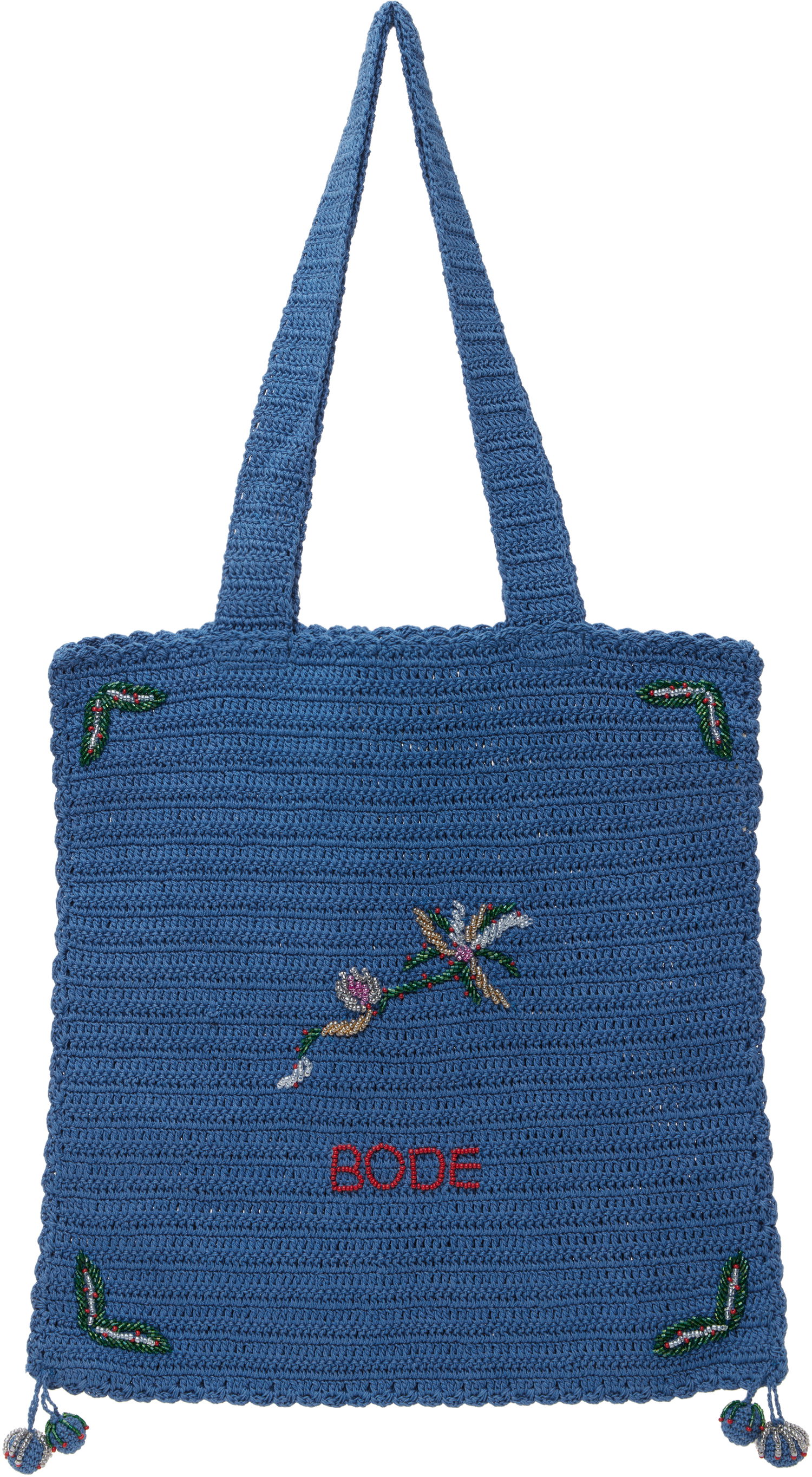 Tote bag Bode Laurel Crochet Tote Bag Modrá | MRF24KA024, 0