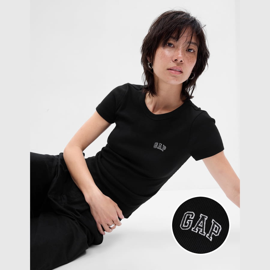 Tričko GAP Rib Baby Tee Čierna | 635864-05, 0