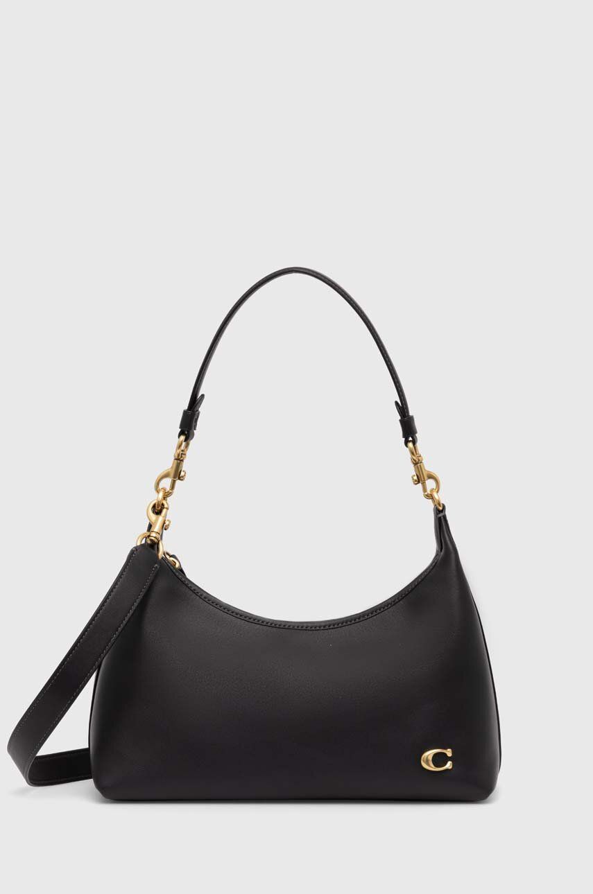 Taška cez rameno Coach Leather Shoulder Bag Čierna | CR981, 0