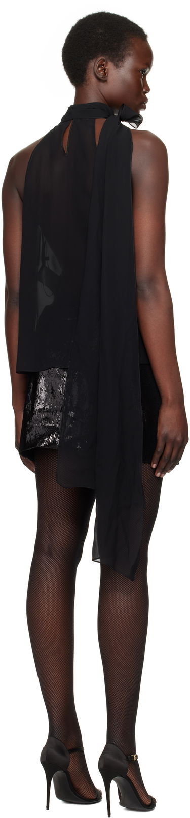 Tielko Tom Ford Silk Georgette Sleeveless Blouse Čierna | CA3291-FAX852, 3