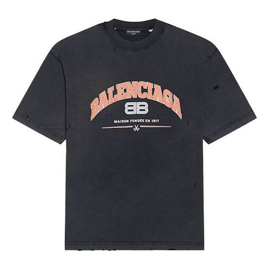 Tričko Balenciaga Maison T-Shirt Čierna | 612966TLVJ11074