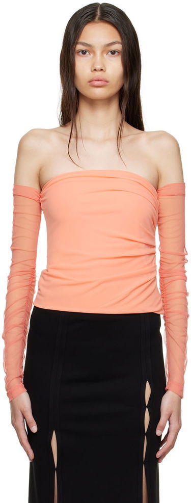 Tielko Helmut Lang Off Shoulder Blouse Oranžová | M04HW509, 0