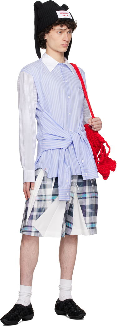 Košeľa Charles Jeffrey Loverboy Charles Jeffrey LOVERBOY Hug Tie-Front Striped Shirt Modrá | 54070302, 4