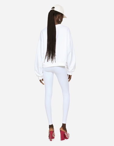 Mikina Dolce & Gabbana Jersey Sweatshirt With Dg Patch Biela | F9Q92ZGDBVWS8400, 2