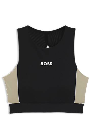 Tielko BOSS BOSS Active Top with Cutout Details Čierna | 50544180