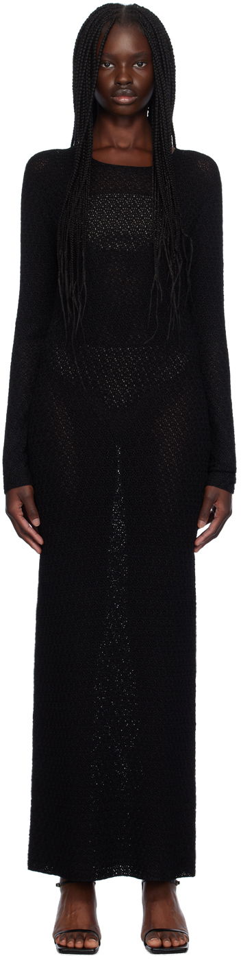 Šaty TOTEME TOTEME Long-Sleeve Maxi Dress Čierna | 243-WRD0130-YA0040, 0