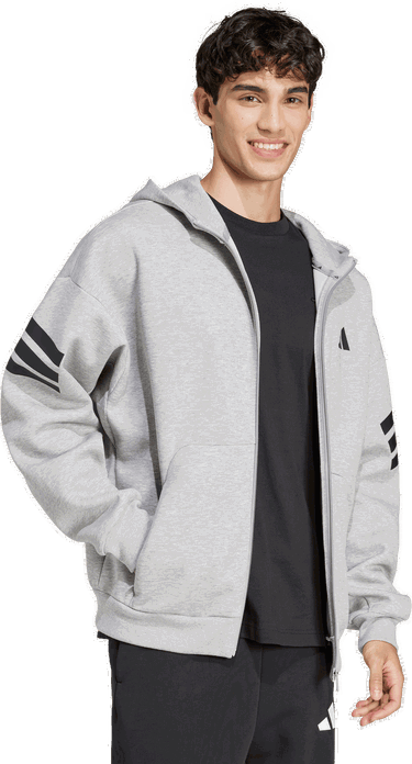 Mikina adidas Originals Future Icon Full-Zip Hooded Jacket Šedá | jd4828, 3