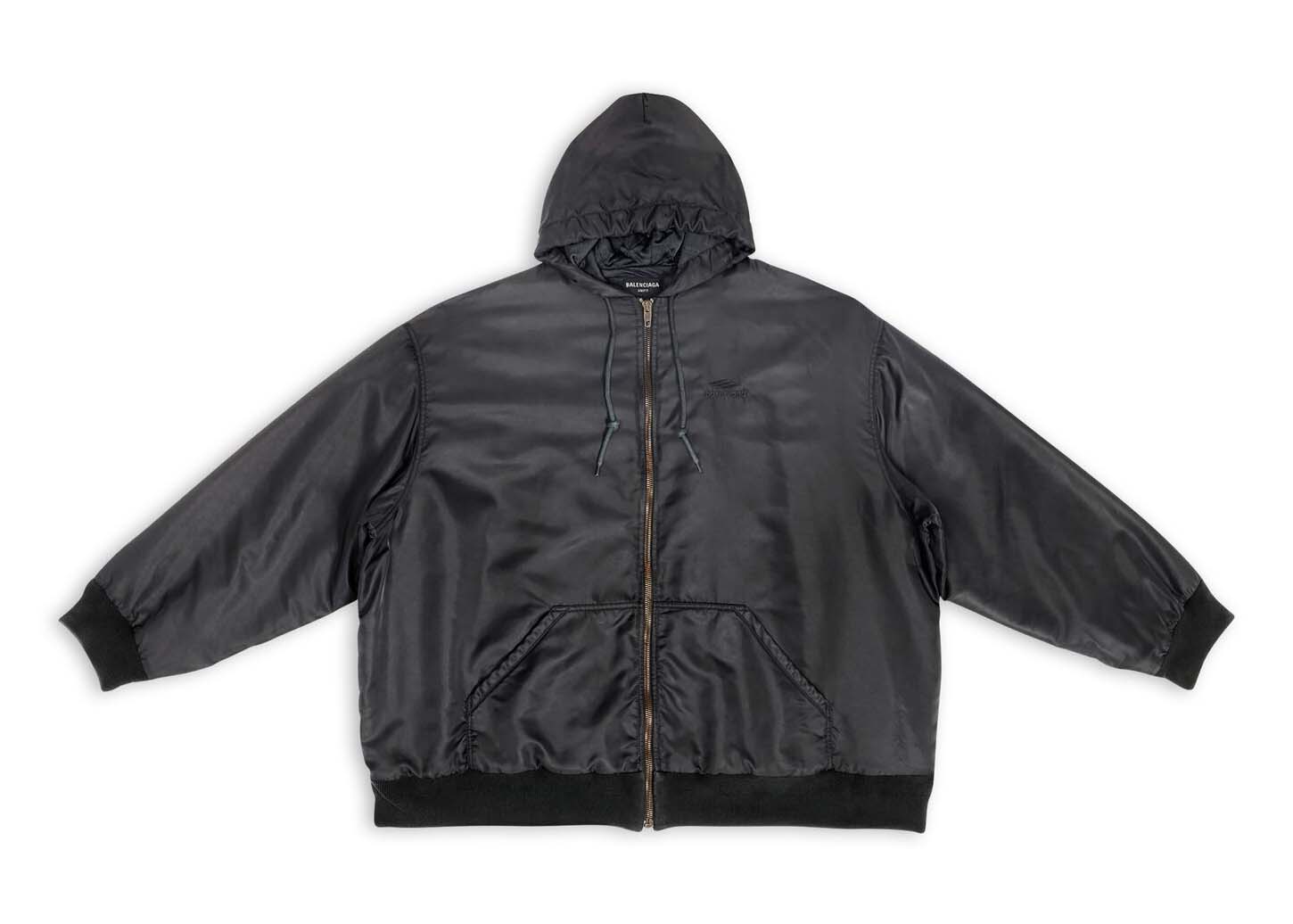 Mikina Balenciaga 3B Sports Icon Padded Zip-Up Hoodie Čierna | 698867TMO131000, 0